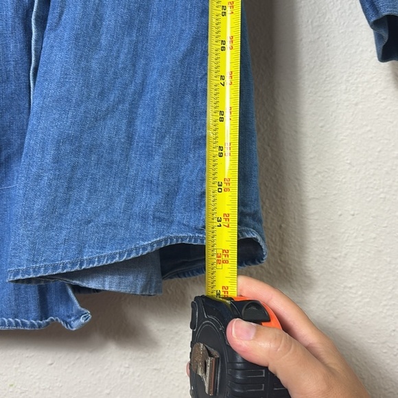 Zara The Erin Denim Wrap Asymmetric Mini Dress size M - Picture 11 of 13